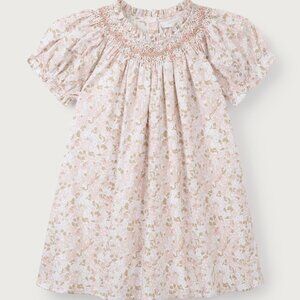 The White Company Organic Cotton Petunia Hand Smocked Dress NEW 9-12M